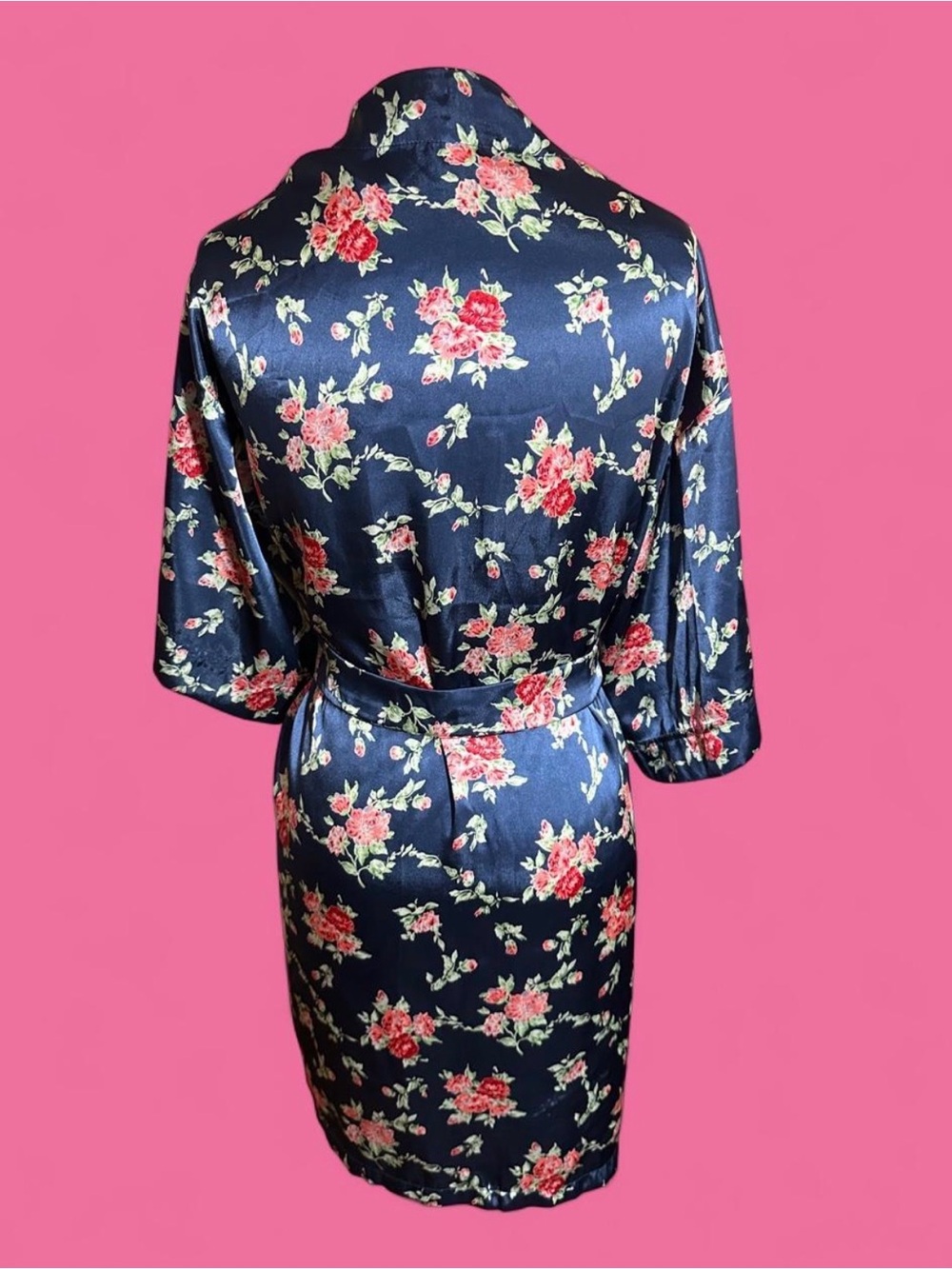 Vintage WITNESS Lingerie Floral Satin Kimono Robe 🌹✨ - Picture 2 of 7